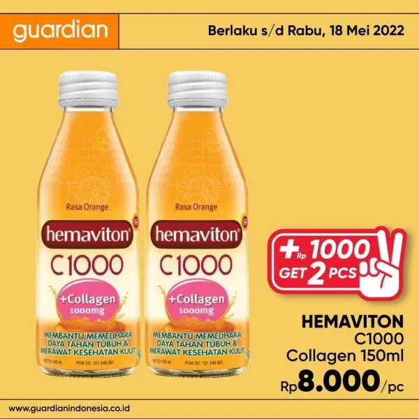 Promo Guardian +1000 Get 2 Pcs Periode 12-18 Mei 2022