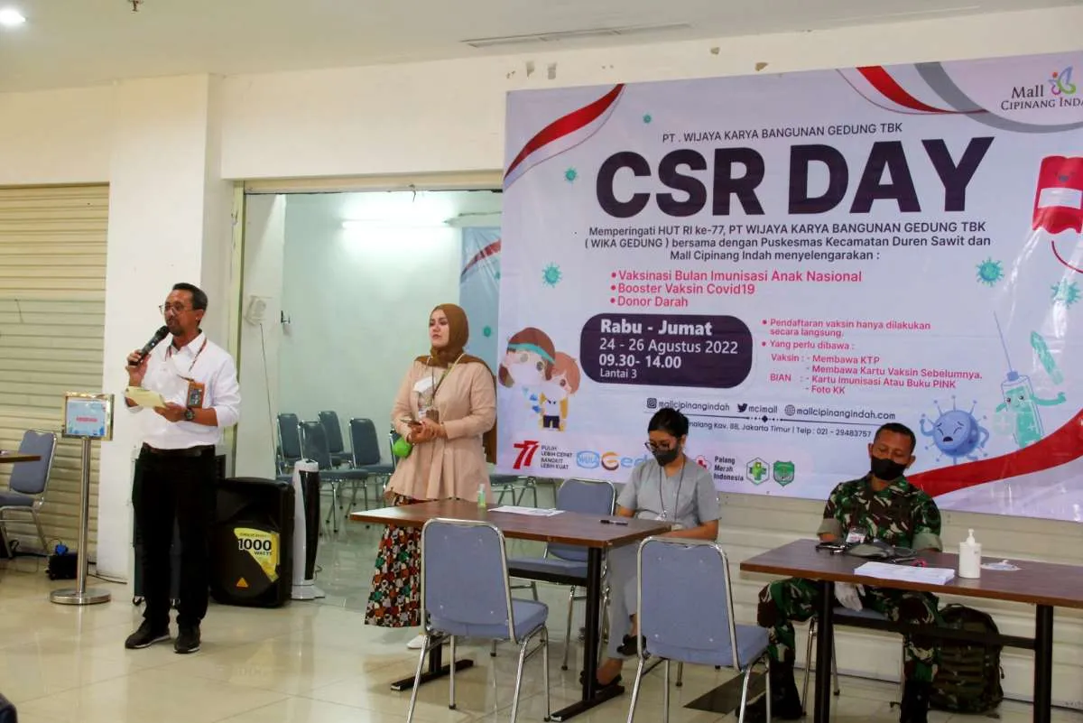CSR Day WIKA Gedung, Gelar Vaksinasi Booster, Imunisasi Balita Hingga Donor Darah