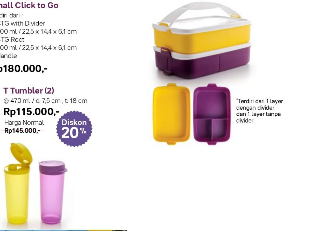 Promo Tupperware Desember 2020, harga hemat produk pembawa bekal jalan-jalan