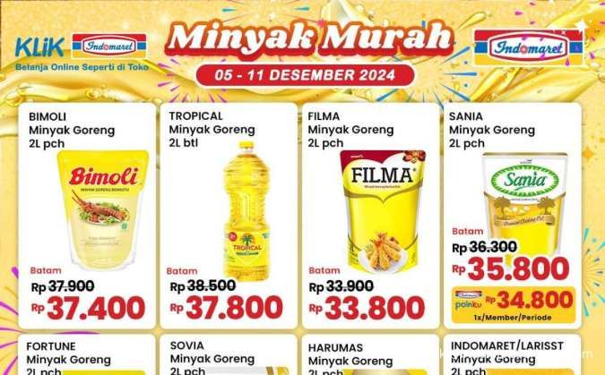 Promo Minyak Goreng Murah di Indomaret dan Superindo Weekday, Ada Beli 2 Lebih Hemat