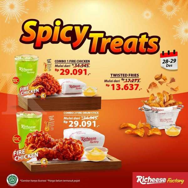 Promo Richeese Factory 28-29 Desember 2020, spesial Spicy Treats! 