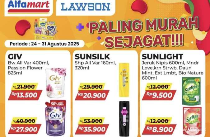 Promo Alfamart Paling Murah Sejagat 25-31 Agustus 2025, Sunsilk Diskon Rp 18.000 Promo Alfamart Paling Murah Sejagat 25-31 Agustus 2025, Sunsilk Diskon Rp 18.000