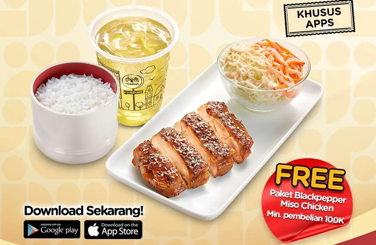 Promo HokBen Mei 2025 Khusus Aplikasi/Website, Ada Gratis Blackpepper Miso Chicken