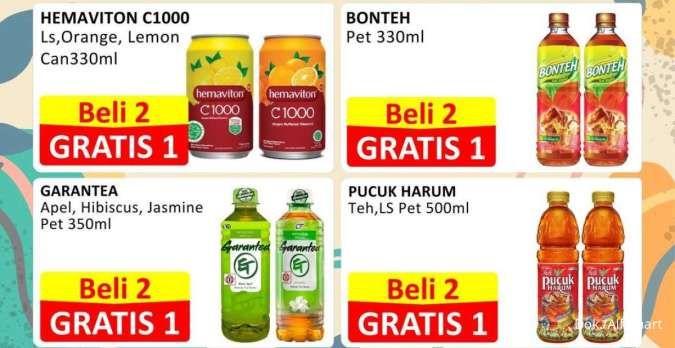 Aneka Minuman Beli 2 Gratis 1, Promo Alfamart Serba Gratis Periode 12-14 Juli 2024