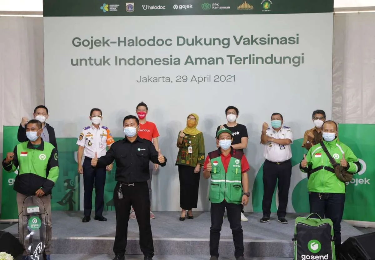 Gandeng Halodoc dan Pemprov DKI, Gojek gelar vaksinasi puluhan ribu mitra driver
