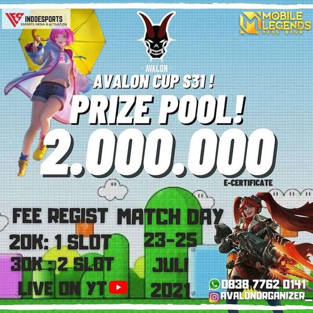 Berhadiah 2 Juta, Mobile Legends Avalon Organizer Tournament Season 31 Masih Dibuka