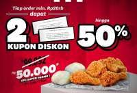 Promo KFC Belanja Rp 20.000 Dapat 2 Kupon Hemat, Paket Ayam Diskon sampai 50%