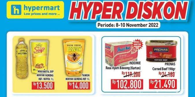 Promo Hypermart Terbaru 8 November 2022, Promo 3 Hari di Pekan Ini