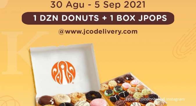 Promo J.CO mingguan 30 Agustus-5 September 2021 untuk 1 lusin donut + 1 box JPOPS