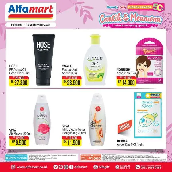 Promo Alfamart Beauty Fair Diskon s/d 50% Periode 1-15 September 2024