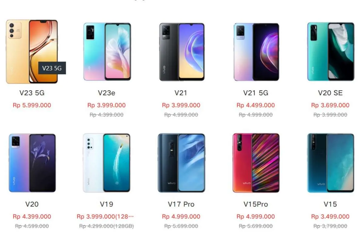 Daftar Harga HP Vivo V Series, Banyak Model dengan RAM Besar