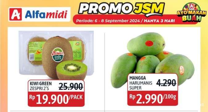 Promo JSM Alfamidi Periode 6-8 September 2024, Apel Fuji-Jamur Enoki Harga Spesial!