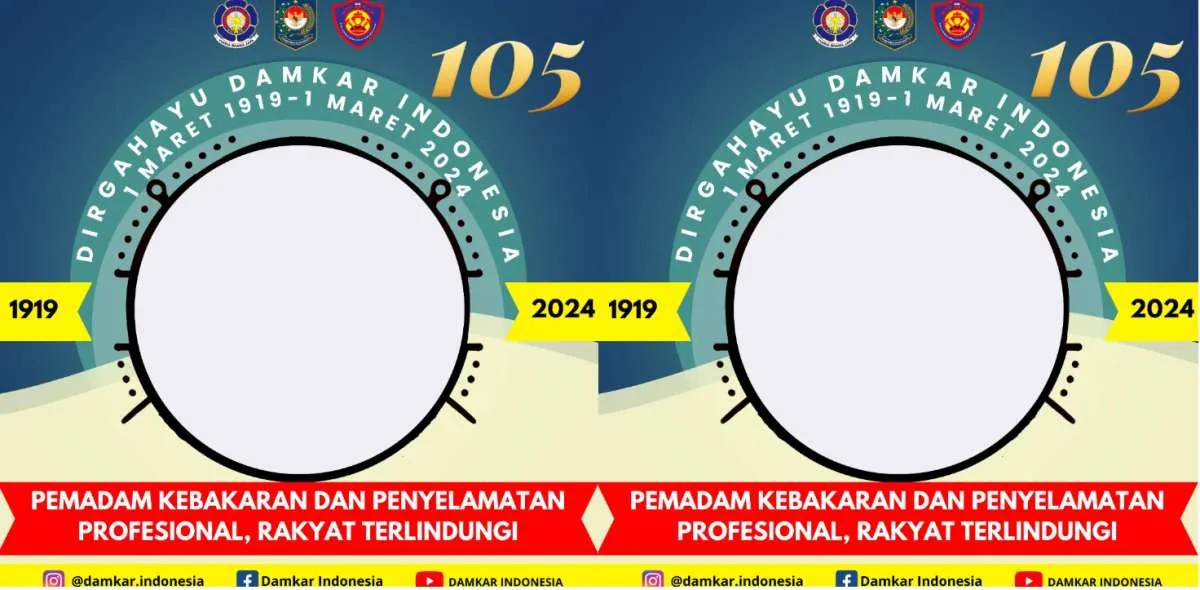 43 Twibbon HUT ke-105 Damkar 1 Maret 2024, Yuk Ramaikan di Sosmed!