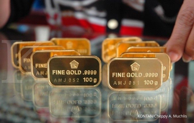 Emas Antam dilego Rp 585.000 di akhir pekan