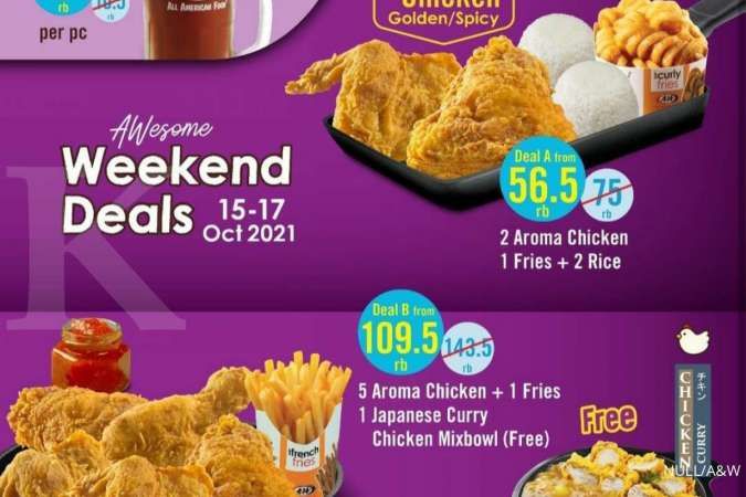 Promo A&W 15-17 Oktober 2021, Weekend Deals Aroma Chicken Super Hemat Isi Banyak