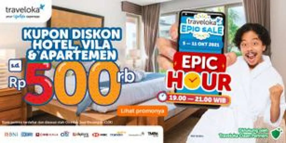 Traveloka Epic Sale 2021, Diskon Hotel, Villa & Apartemen Rp 500.000 dengan Epic Hour