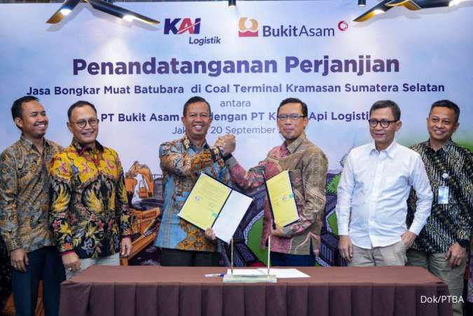 Bukit Asam (PTBA) dan KAI Logistik Teken Kerjasama Jasa Bongkar Muat Batubara