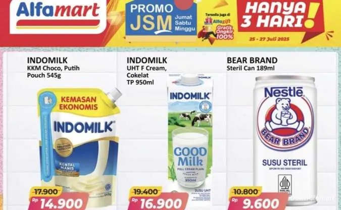 Katalog Promo JSM Alfamart Periode 25-27 Juli 2025, Indomilk-Bear Brand Harga Spesial