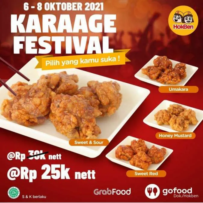 Promo Hokben Oktober Diskon Karaage Festival Rp