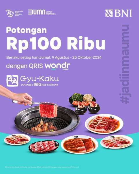 Promo Wondr by BNI di Gyu-Kaku Bulan Agustus 2024