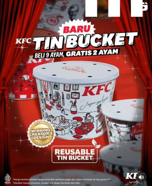 Promo KFC Terbaru Oktober 2023, Tin Bucket Edisi Terbatas dan Gratis Ayam Goreng