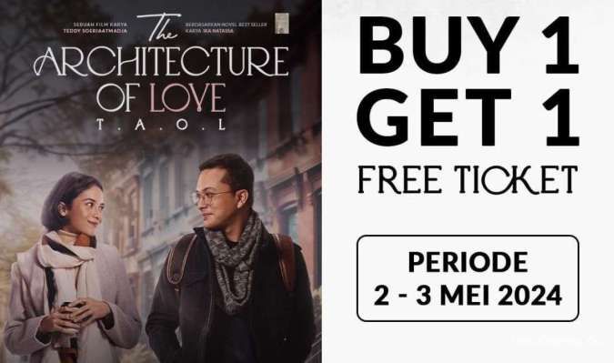 Promo Tiket The Architecture of Love Terbaru di XXI hingga CGV, Berakhir 3 Mei 2024