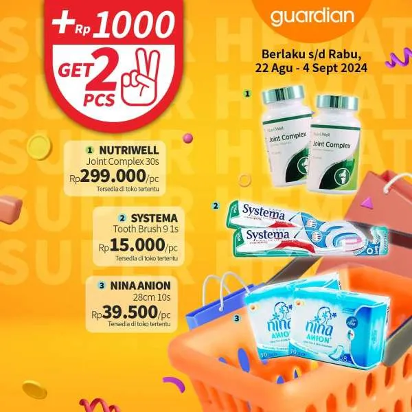 Promo Guardian Super Hemat Periode 22 Agustus-4 September 2024