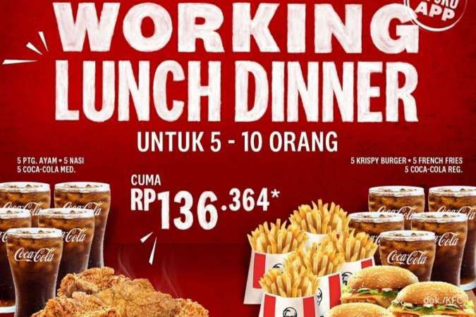 Menu Baru KFC 2022, Working Lunch Dinner Combo Lebih Hemat via Aplikasi KFCKU
