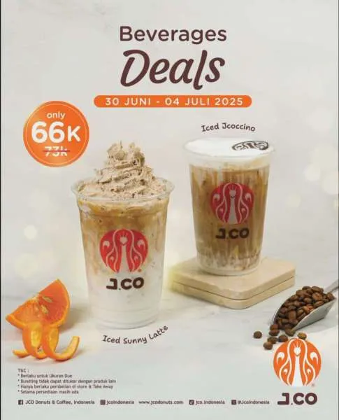 Promo JCO Beverages Deals Iced Sunny Latte + Iced Jcoccino