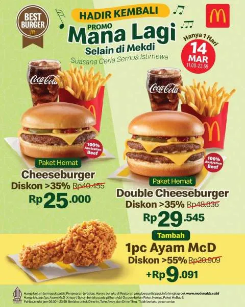 Promo McD Paket Hemat Cheeseburger