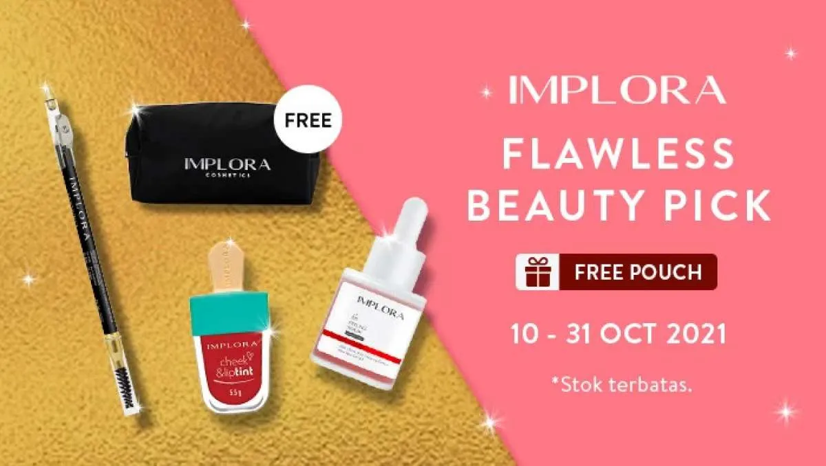 Promo Makeup dan Skincare Implora, Dapatkan Free Pouch Cantik dan Voucher Belanja