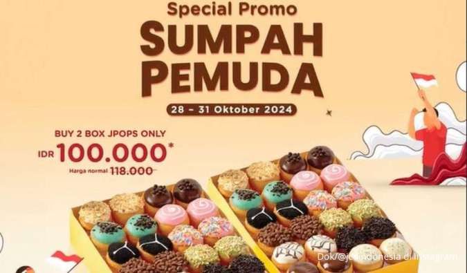 Promo Hari Sumpah Pemuda di J.CO 28-31 Oktober 2024, 2 Box JPop Harga Lebih Murah