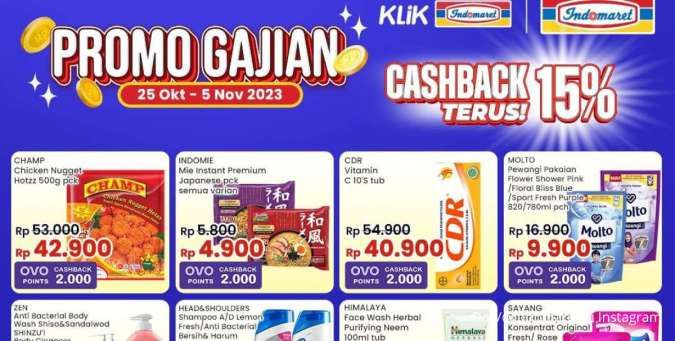 Promo Gajian Indomaret Terbaru 28 Oktober 2023, Dapatkan Cashback 15% 