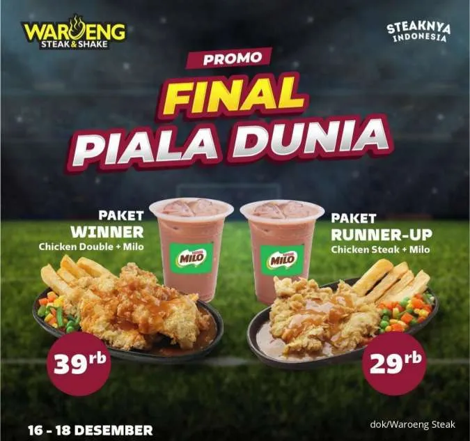 Promo Final Piala Dunia di Waroeng Steak 16-18 Desember 2022