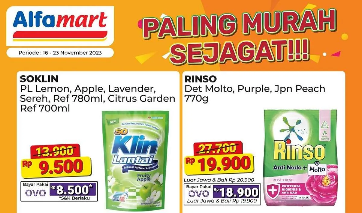 Promo Alfamart Paling Murah Sejagat 16-23 November 2023, Ekstra Potongan Pakai OVO!