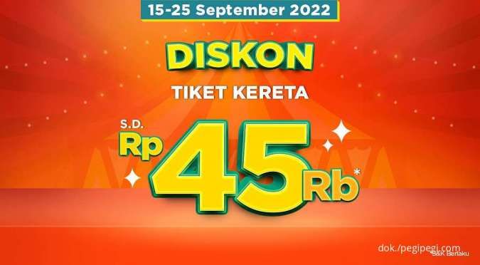 Promo Pegivaganza PegiPegi s.d 25 Sept 2022, Ada Diskon Tiket Kereta hingga Rp 45.000