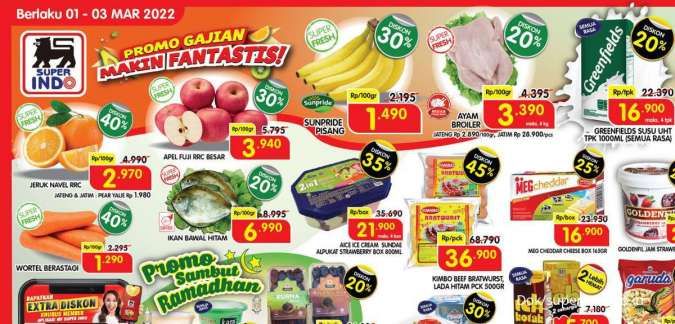 Promo Superindo Terbaru Mulai 1-3 Maret 2022, Promo Gajian Fantastis di Awal Bulan