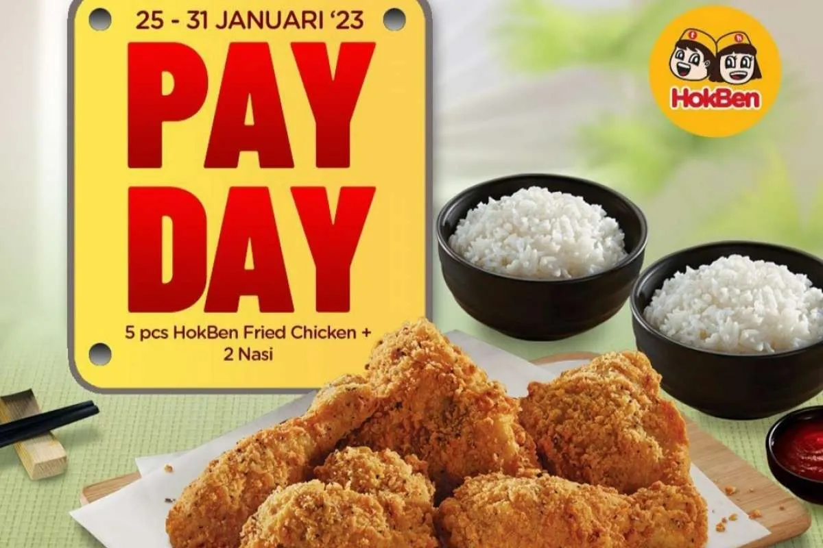 Promo Hokben Payday 25-31 Januari 2023, Khusus Ojol Diskon Hemat 5 Ayam 3 Nasi