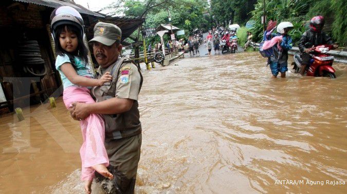 Korban pengungsi banjir Jakarta capai 9.374 jiwa