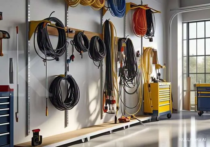 Kabel Ekstensi dan Kabel Listrik di Model Garasi Modern