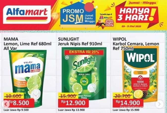 Promo JSM Alfamart 11 Mei 2025, Promo Mama Lemon dan Sunlight Sampai Hari Minggu