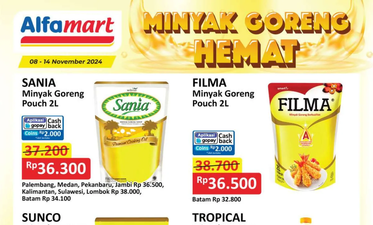 Promo Minyak Goreng Hemat di Indomaret-Alfamart, Tip Top & Superindo Weekend Terbaru