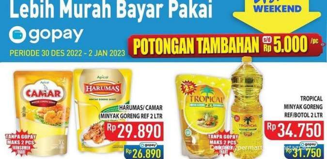 Harga Promo JSM Hypermart Minggu 1 Januari 2023, Bayar Lebih Murah Pakai Gopay & OVO
