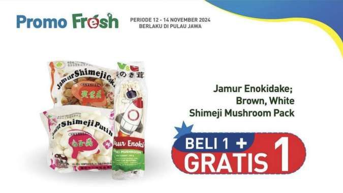 Promo Hypermart Weekday 12-14 November 2024, Jamur Enoki-Shimeji Beli 1 Gratis 1