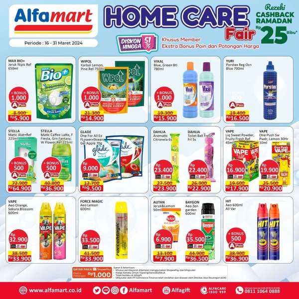 Promo Alfamart Terbaru Home Care 16-23 Maret 2024