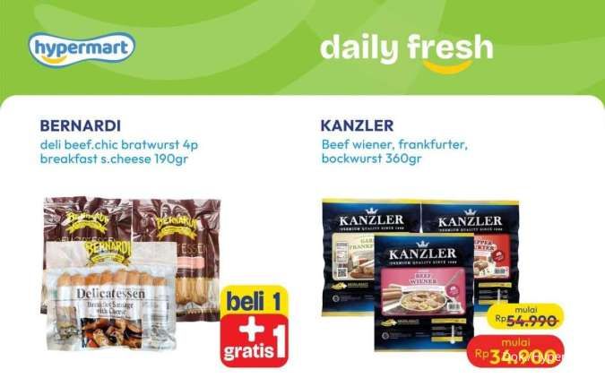 Promo JSM Hypermart 12-15 September 2025, Beli 1 Gratis 1 Sosis Kanzler-Belmeat