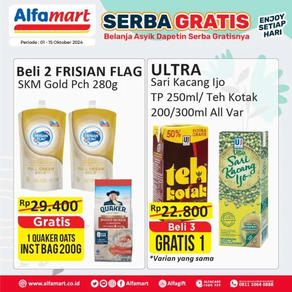 Promo Alfamart Serba Gratis Periode 1-15 Oktober 2024