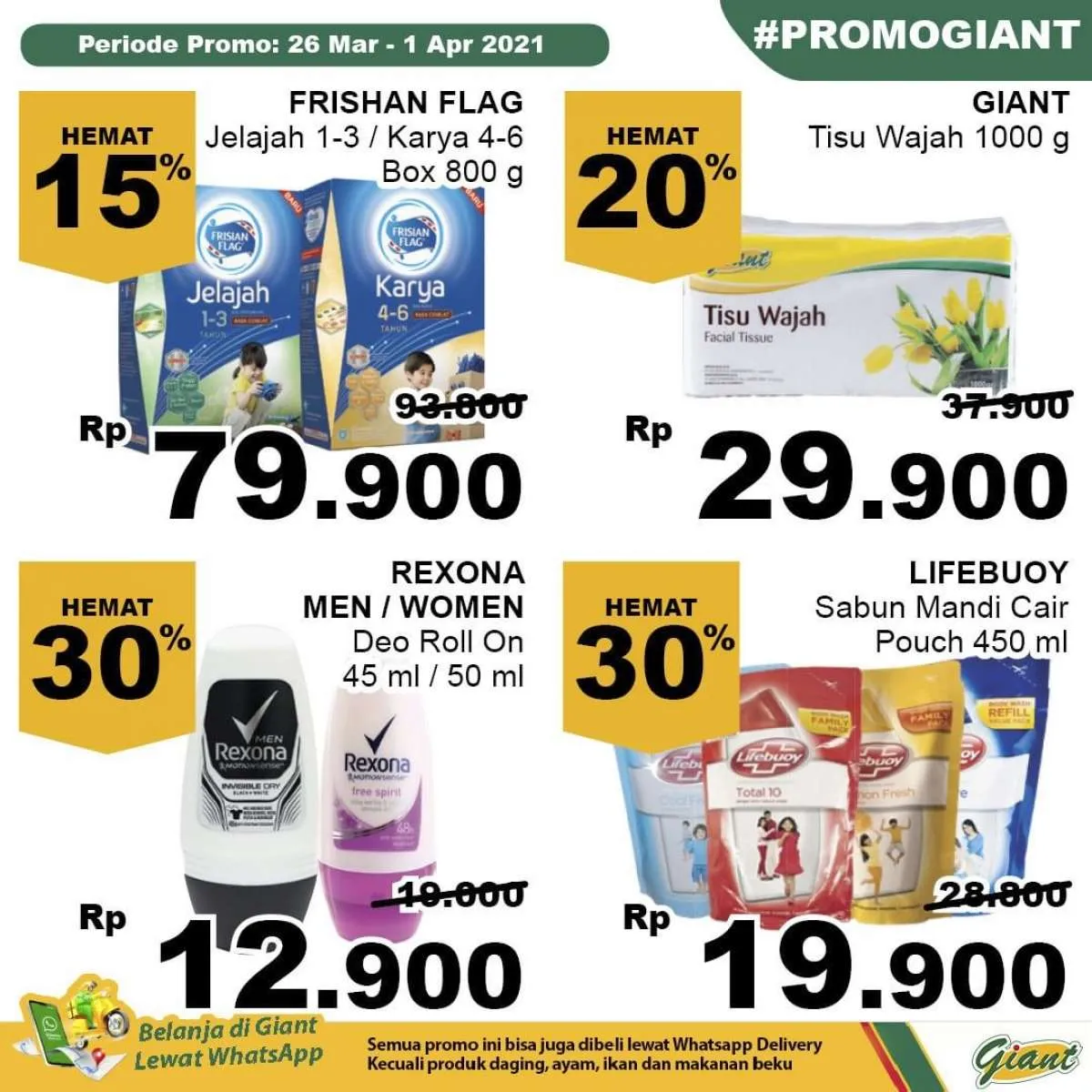 Simak promo Giant weekday 31 Maret 2021, diskonan akhir bulan sampai 30%!