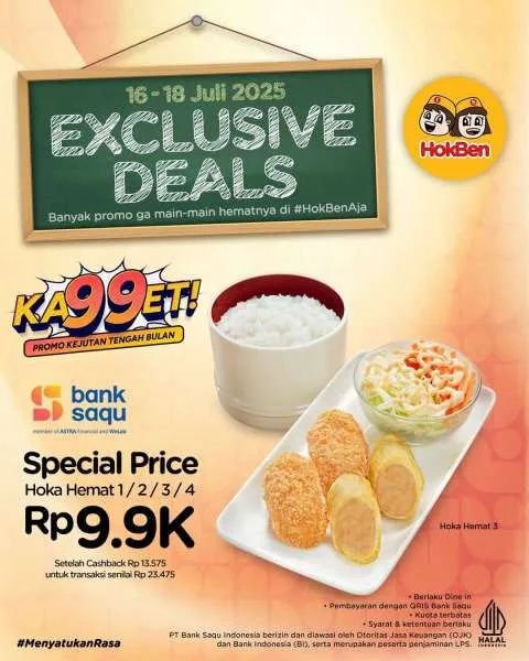 Promo HokBen KA99ET dengan Bank Saqu Juli 2025