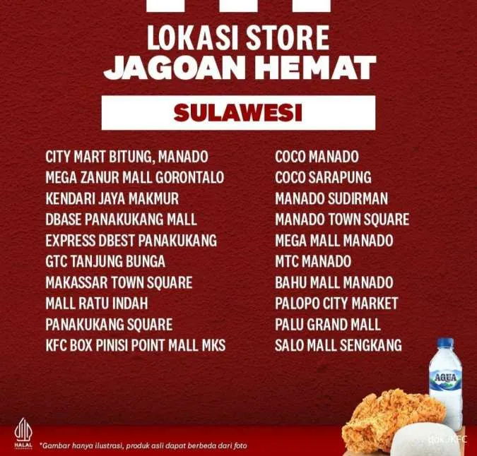 Lokasi Store Promo KFC Paket Jagoan Hemat 